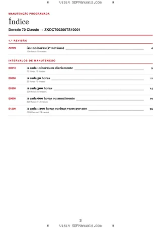 Manutenção programada: Dorado 70 Classic → ZKDCT00200TS10001 – maintenance schedule sample
