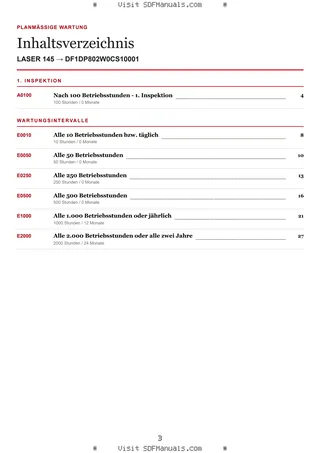 Planmäßige Wartung: LASER 145 → DF1DP802W0CS10001 – maintenance schedule sample