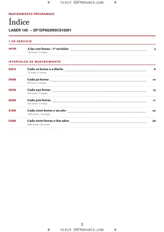 Mantenimiento programado: LASER 145 → DF1DP802W0CS10001 – maintenance schedule sample
