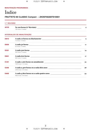 Manutenção programada: FRUTTETO 90 CLASSIC Compact → ZKDEF80200TS10001 – maintenance schedule sample