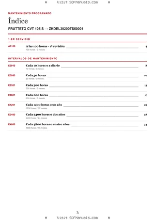 Mantenimiento programado: FRUTTETO CVT 105 S → ZKDEL30200TS50001 – maintenance schedule sample