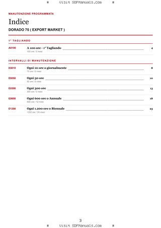 Manutenzione programmata: DORADO 75 ( EXPORT MARKET ) – maintenance schedule sample