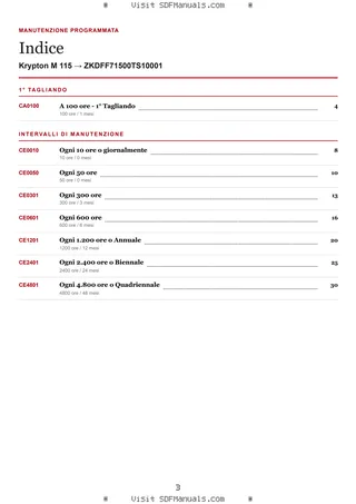 Manutenzione programmata: Krypton M 115 → ZKDFF71500TS10001 – maintenance schedule sample