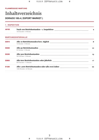 Planmäßige Wartung: DORADO 100.4 ( EXPORT MARKET ) – maintenance schedule sample