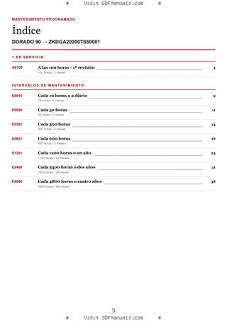 Mantenimiento programado: DORADO 90 → ZKDGA20200TS50001 – maintenance schedule sample