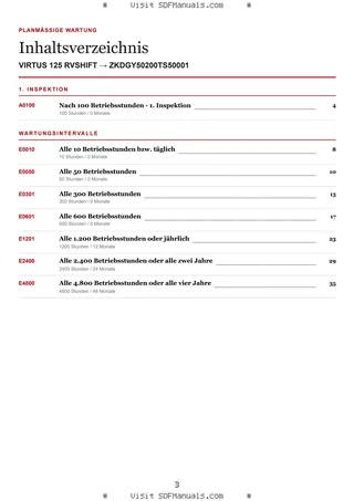 Planmäßige Wartung: VIRTUS 125 RVSHIFT → ZKDGY50200TS50001 – maintenance schedule sample