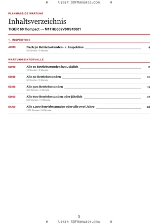 Planmäßige Wartung: TIGER 60 Compact → M1THB302V0RS10001 – maintenance schedule sample