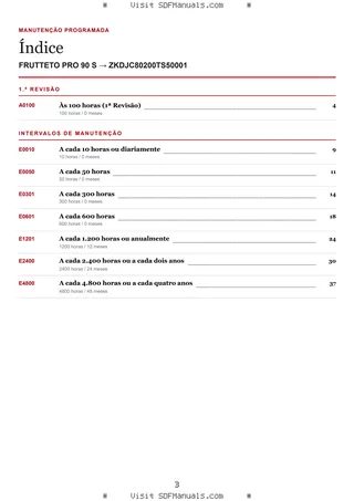 Manutenção programada: FRUTTETO PRO 90 S → ZKDJC80200TS50001 – maintenance schedule sample