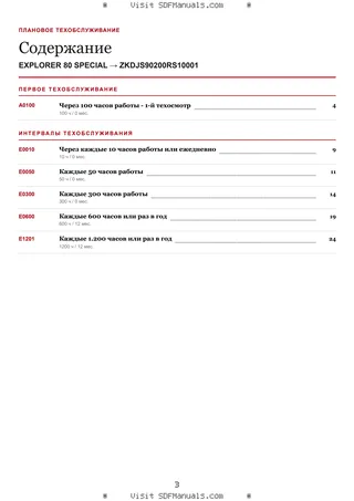 Плановое техобслуживание: EXPLORER 80 SPECIAL → ZKDJS90200RS10001 – maintenance schedule sample