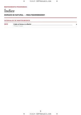 Mantenimiento programado: DORADO 65 NATURAL → NNZJY602W0BS00001 – maintenance schedule sample
