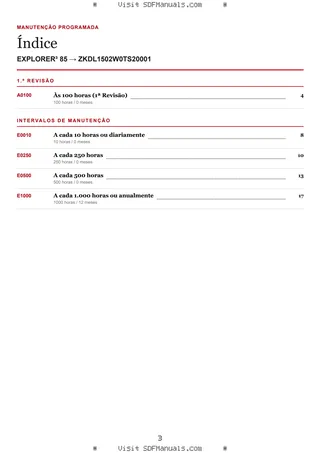 Manutenção programada: EXPLORER³ 85 → ZKDL1502W0TS20001 – maintenance schedule sample