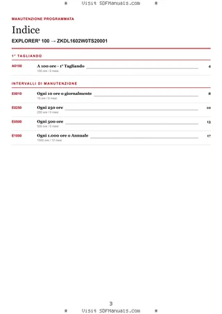 Manutenzione programmata: EXPLORER³ 100 → ZKDL1602W0TS20001 – maintenance schedule sample