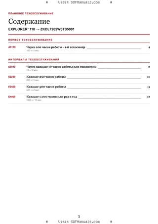 Плановое техобслуживание: EXPLORER³ 110 → ZKDL7202W0TS5001 – maintenance schedule sample