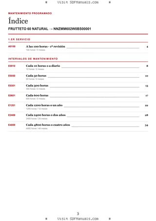 Mantenimiento programado: FRUTTETO 60 NATURAL → NNZMM602W0BS00001 – maintenance schedule sample