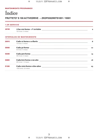 Mantenimiento programado: FRUTTETO³ S 100 ACTIVEDRIVE → ZKDP5302W0TS1001 / 10001 – maintenance schedule sample