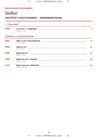 Manutenzione programmata: FRUTTETO³ V 80 ACTIVEDRIVE → ZKDP6902W0TS01001 – maintenance schedule sample