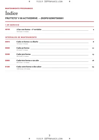 Mantenimiento programado: FRUTTETO³ V 80 ACTIVEDRIVE → ZKDP8102W0TS05001 – maintenance schedule sample