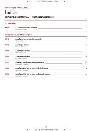 Manutenção programada: EXPLORER 95 NATURAL → NNZRA202W0BS00001 – maintenance schedule sample