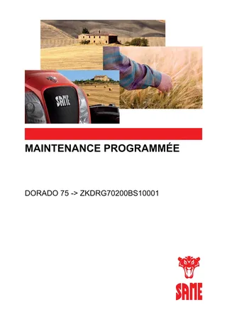Maintenance programmée: DORADO 75 → ZKDRG70200BS10001 – maintenance schedule cover