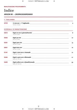Manutenzione programmata: ARGON 90 → ZKDRK20200RS50001 – maintenance schedule sample