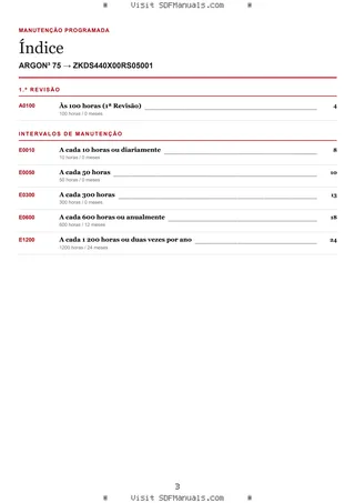 Manutenção programada: ARGON³ 75 → ZKDS440X00RS05001 – maintenance schedule sample
