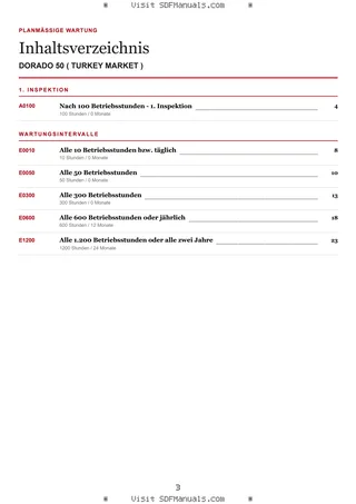Planmäßige Wartung: DORADO 50 ( TURKEY MARKET ) – maintenance schedule sample