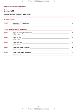 Manutenzione programmata: DORADO 55 ( TURKEY MARKET ) – maintenance schedule sample