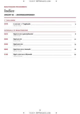 Manutenzione programmata: ARGON³ 80 → ZKDW680200RS90001 – maintenance schedule sample