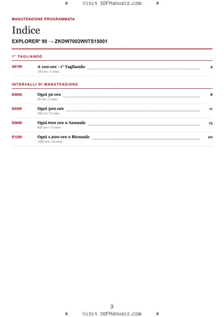 Manutenzione programmata: EXPLORER³ 90 → ZKDW7002W0TS15001 – maintenance schedule sample