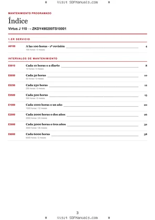 Mantenimiento programado: Virtus J 110 → ZKDY490200TS10001 – maintenance schedule sample