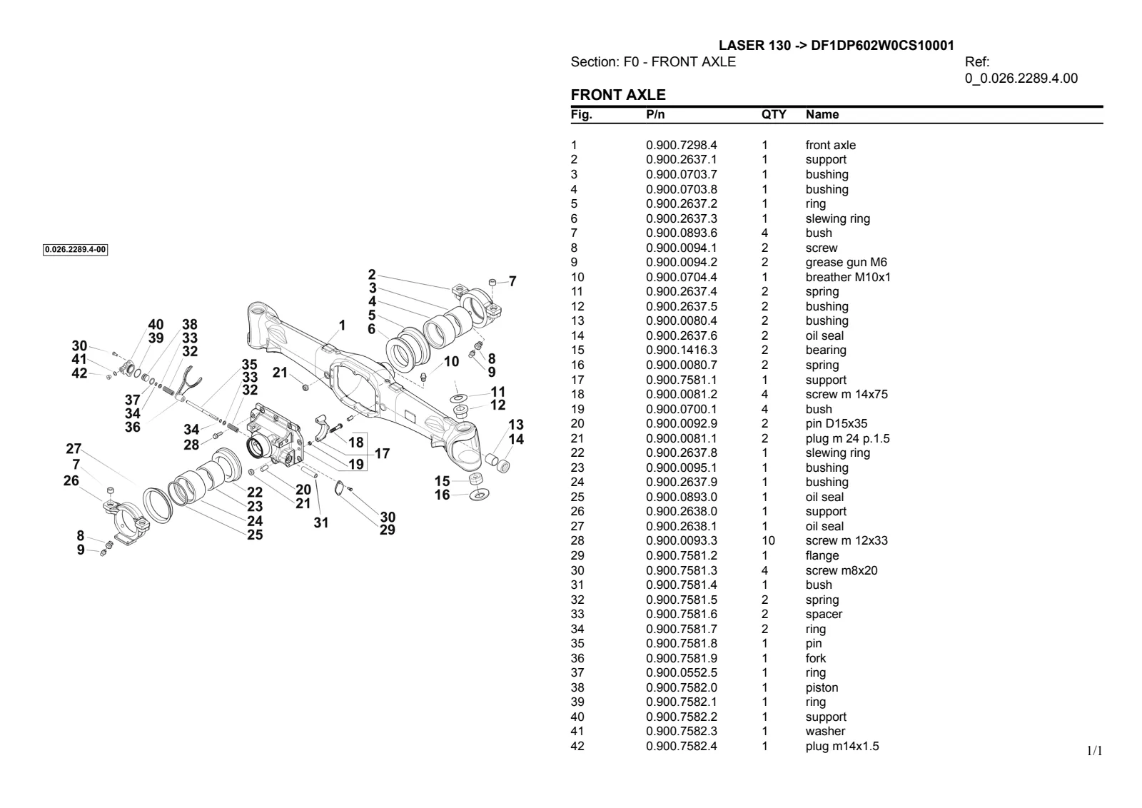Parts Catalogue: LASER 130 → DF1DP602W0CS10001 – parts catalogue sample 2