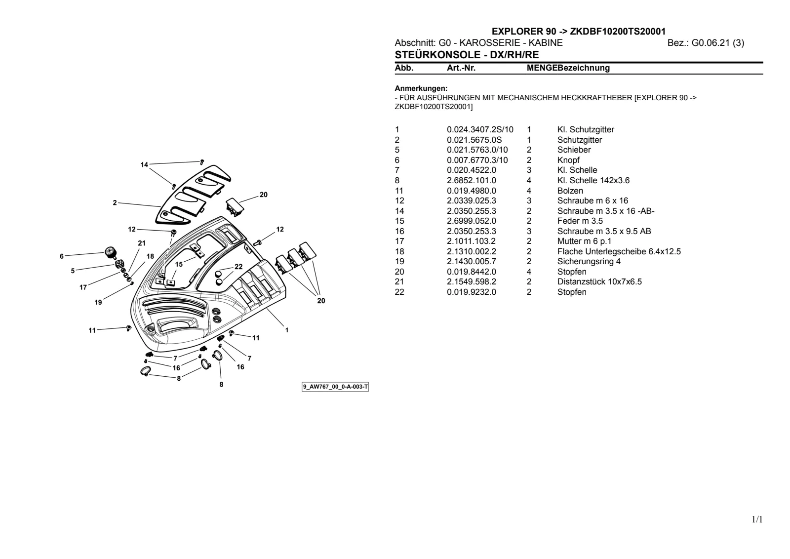 Ersatzteilkatalog: EXPLORER 90 → ZKDBF10200TS20001 – parts catalogue sample 2
