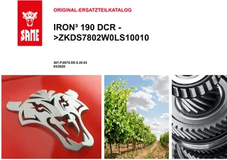 Ersatzteilkatalog: IRON³ 190 DCR → ZKDS7802W0LS10010 – parts catalogue cover