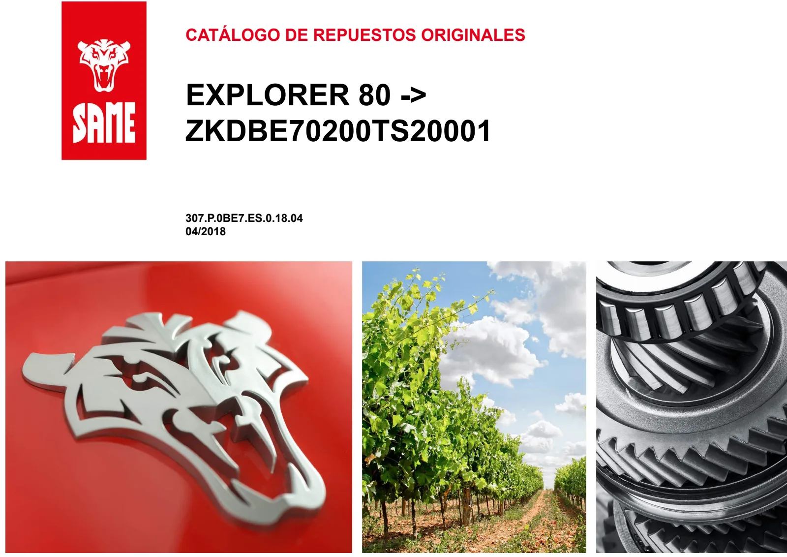 Catálogo de repuestos: EXPLORER 80 → ZKDBE70200TS20001