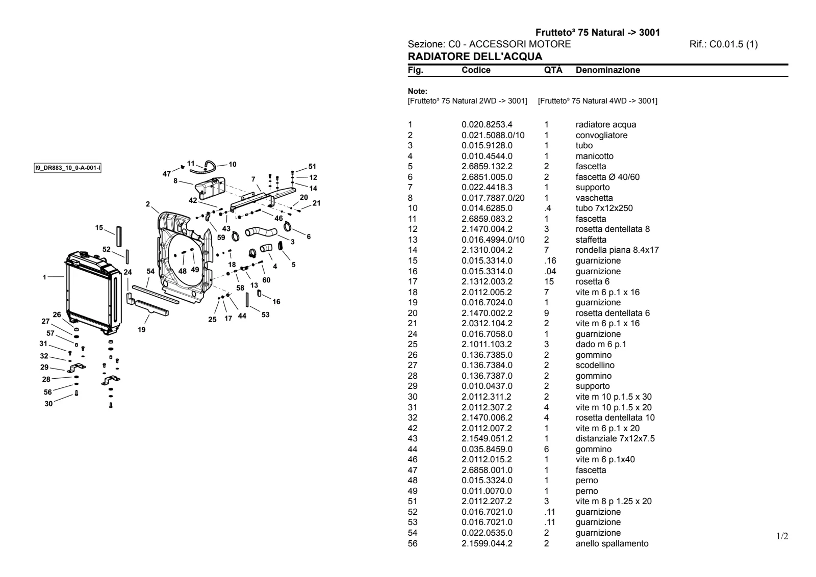 Catalogo ricambi: Frutteto³ 75 Natural → 3001 – parts catalogue sample 1