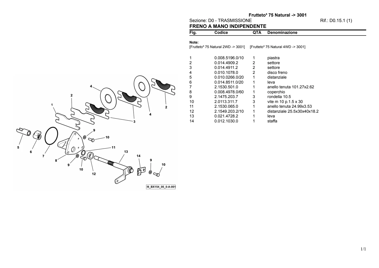 Catalogo ricambi: Frutteto³ 75 Natural → 3001 – parts catalogue sample 2