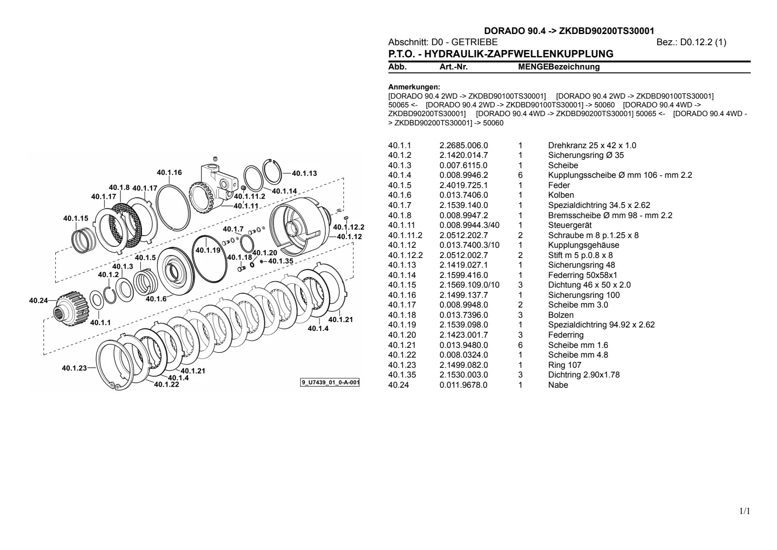 Ersatzteilkatalog: DORADO 90.4 → ZKDBD90200TS30001 – parts catalogue sample 1