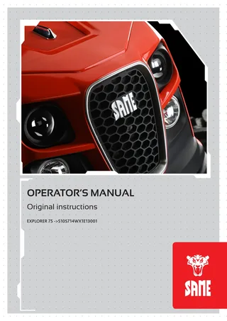 Operator's manual: EXPLORER 75 → S10S714WX1E13001 – manual cover