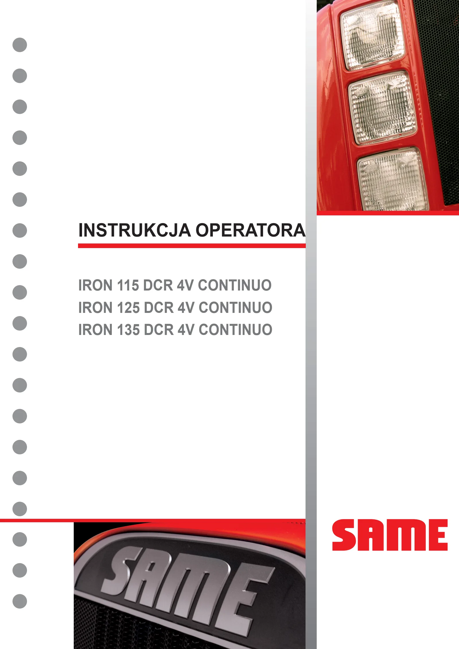 Instrukcja operatora: IRON 115 DCR 4V CONTINUO → WSXS310200LS10010