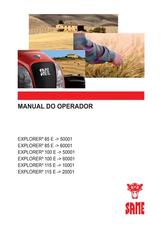 Manual do operador: EXPLORER³ 85 E → S14P854WVT50001 – manual cover