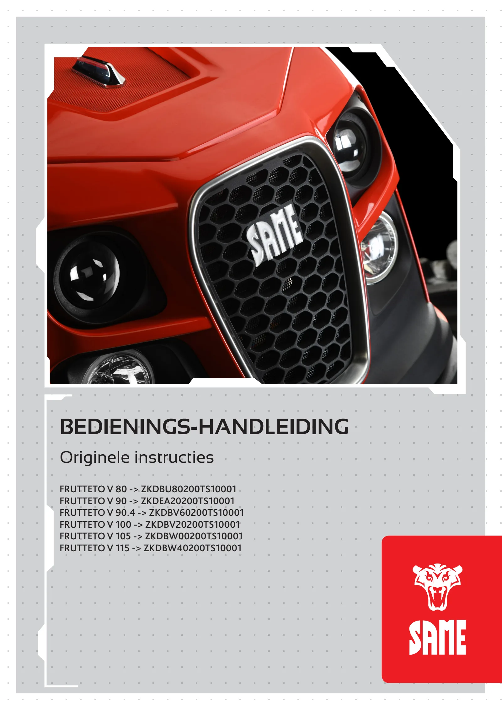 Bedieningshandleiding: FRUTTETO V 80 → ZKDBU80200TS10001