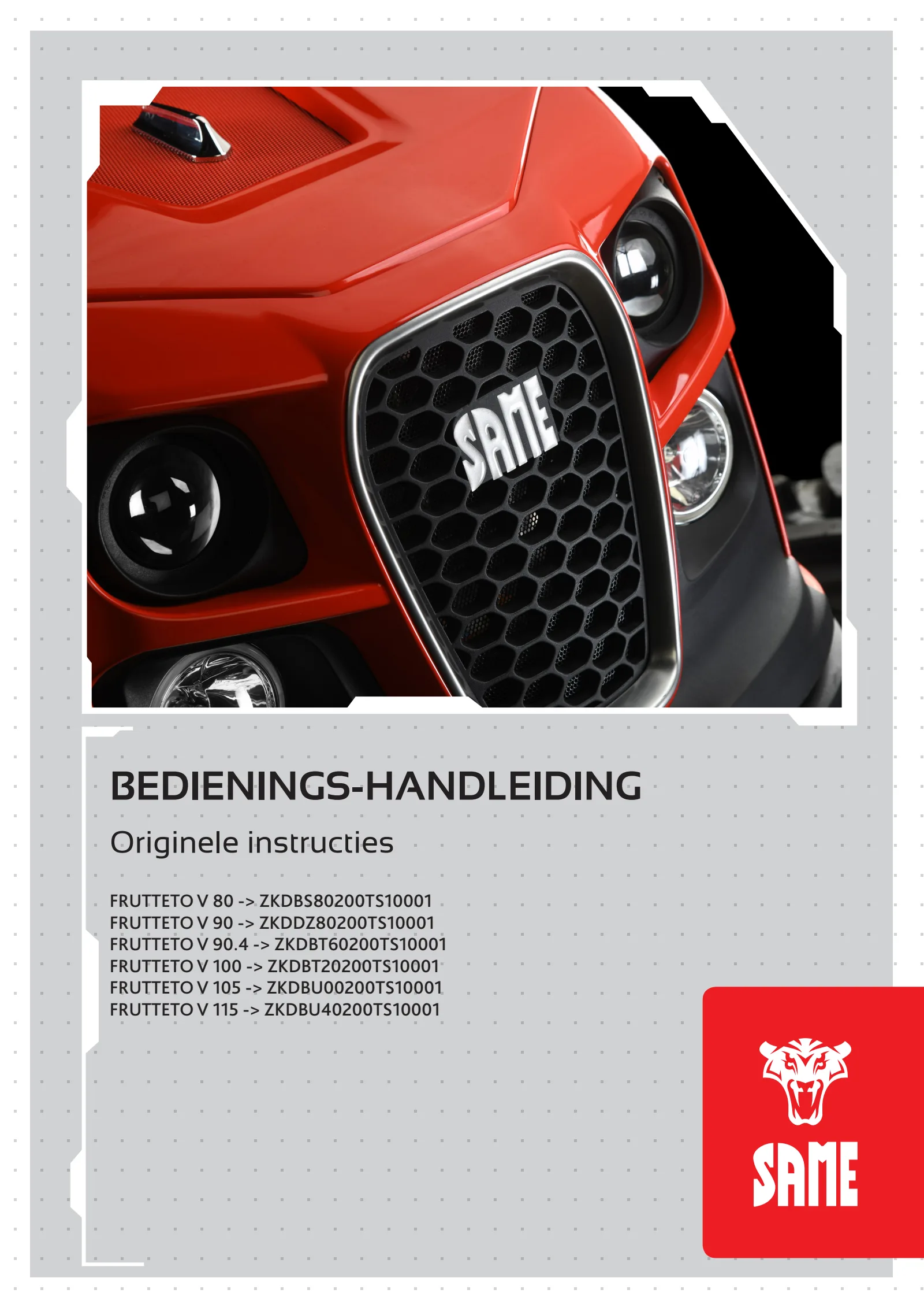 Bedieningshandleiding: FRUTTETO V 80 → ZKDBS80200TS10001
