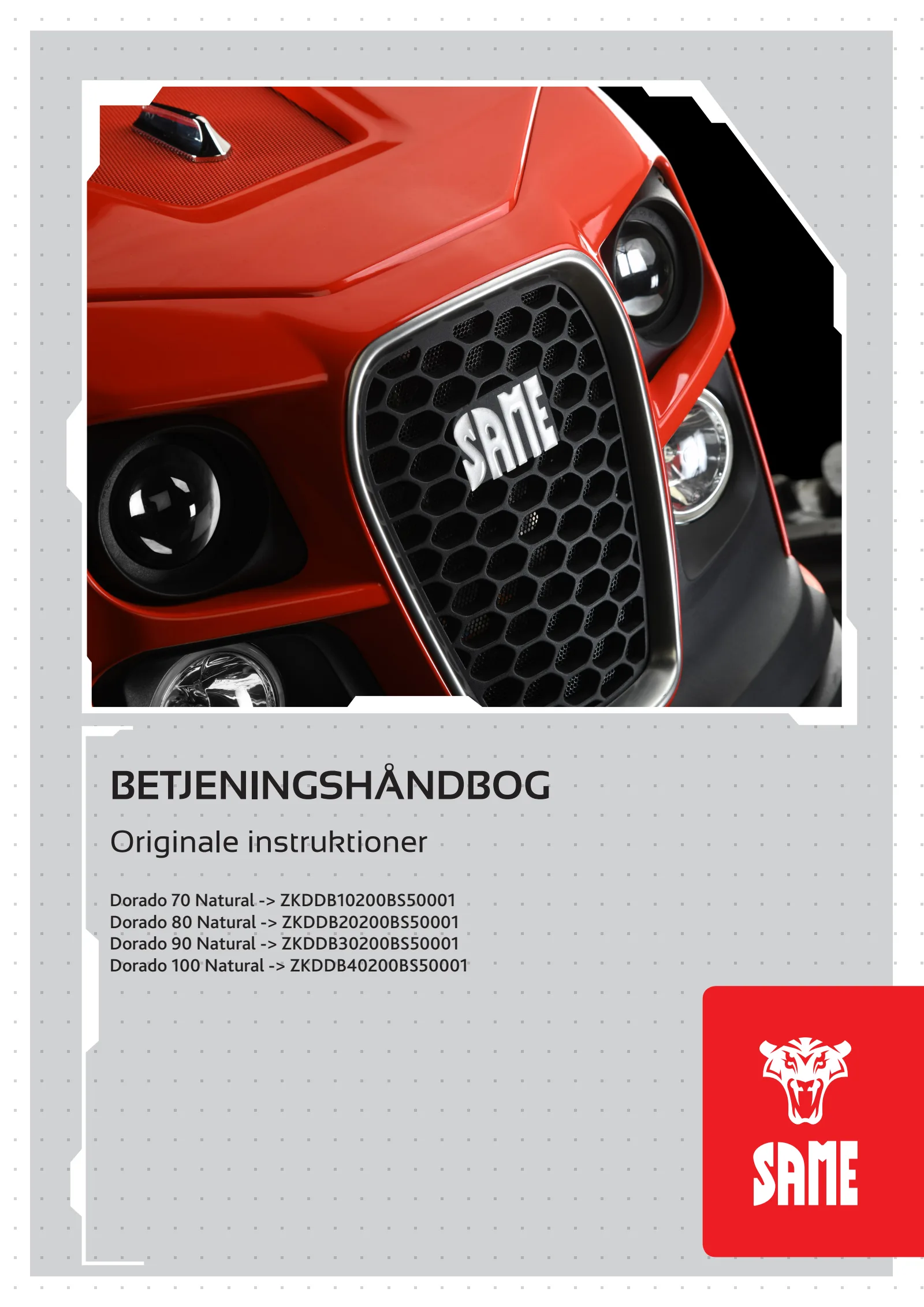 Betjeningshåndbog: Dorado 70 Natural → ZKDDB10200BS50001