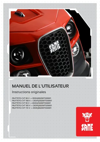 Manuel d'utilisation: FRUTTETO CVT 90 V → ZKDHJ00200TS50001 – manual cover