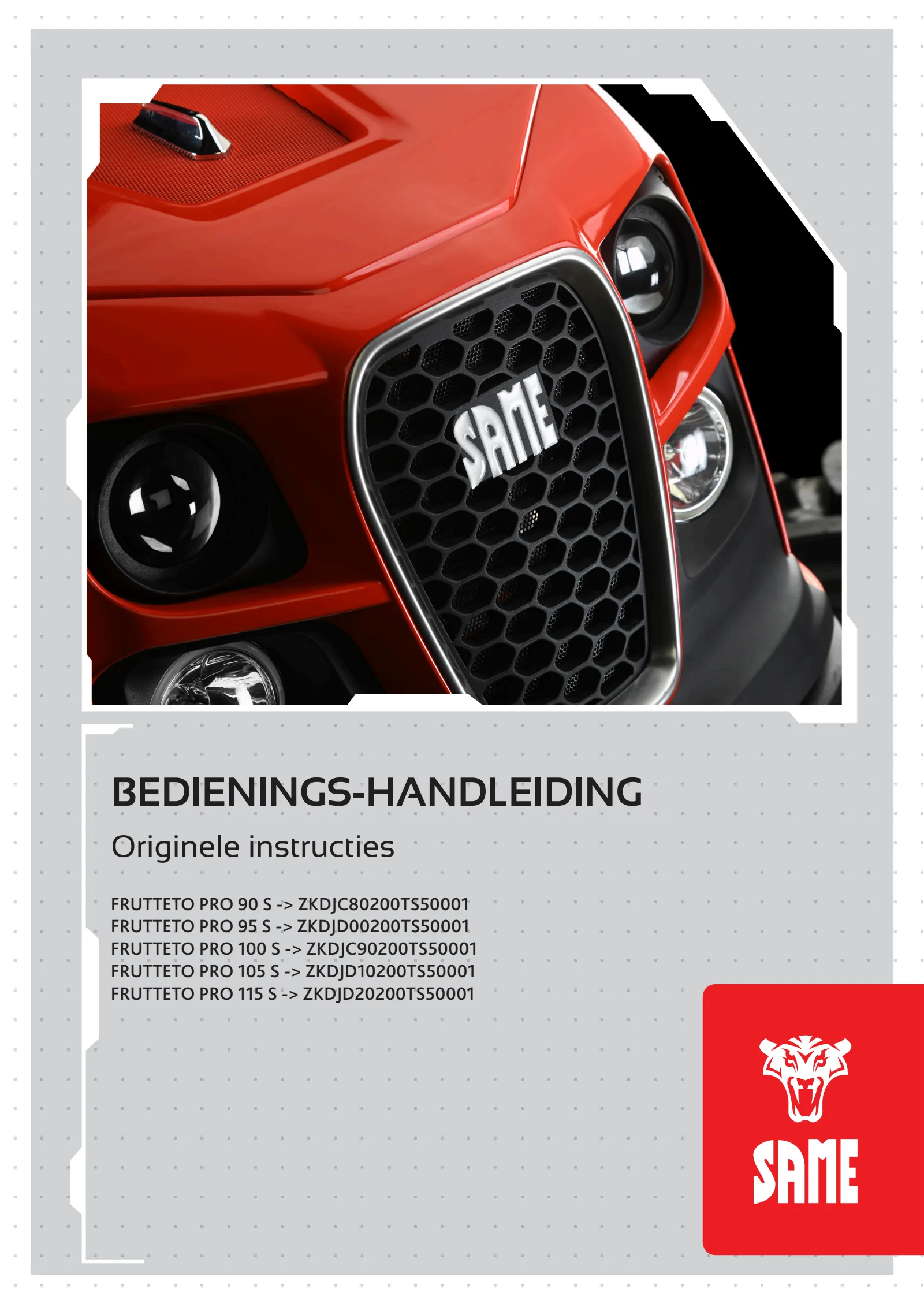 Bedieningshandleiding: FRUTTETO PRO 90 S → ZKDJC80200TS50001
