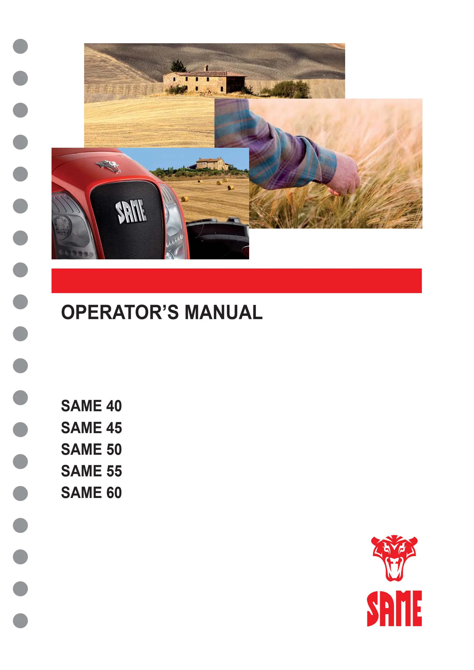 Operator's manual: 40 – manual cover