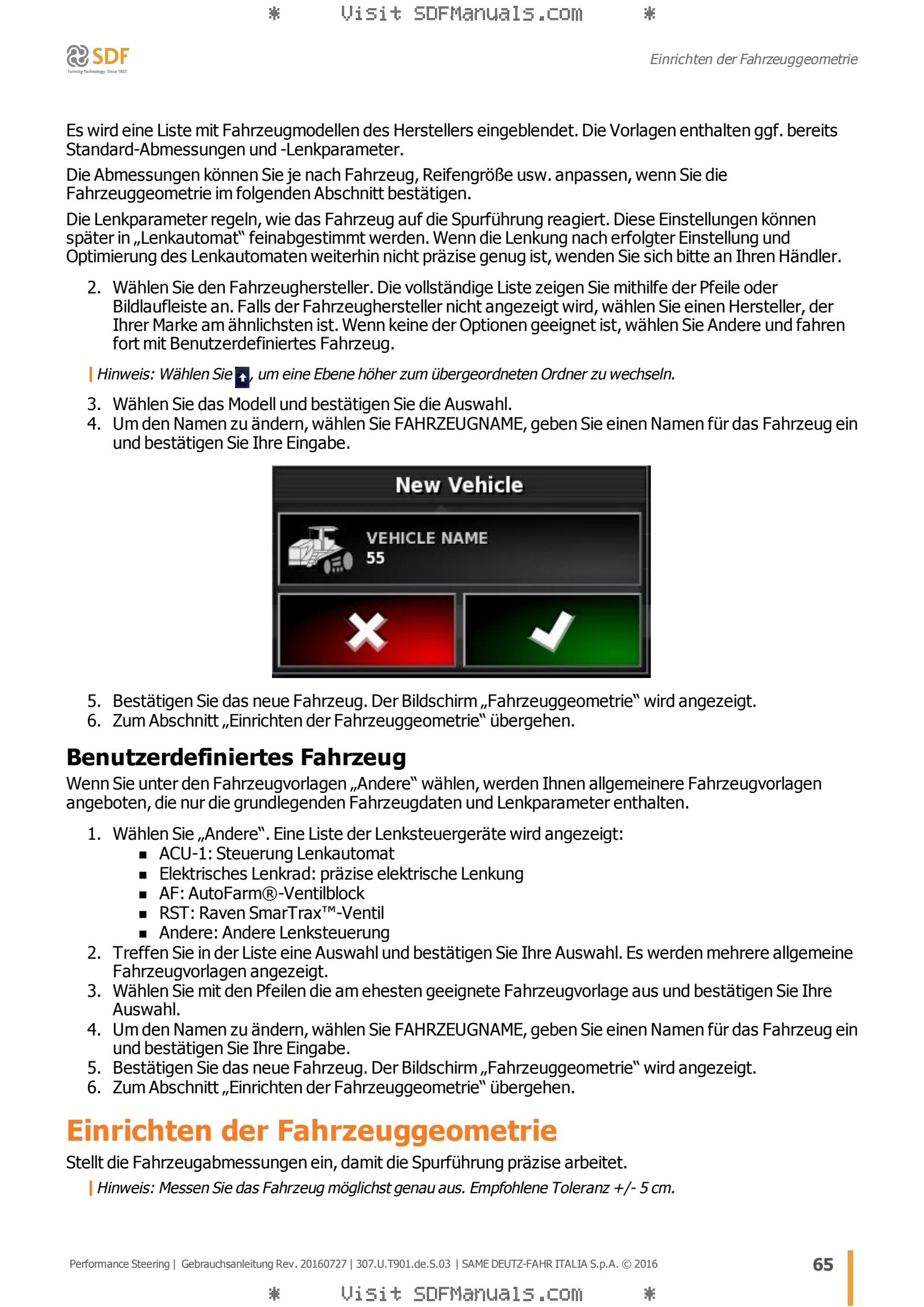 Betriebsanleitung: Performance Steering – sample manual page 2
