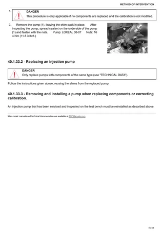 Workshop Manual: DORADO 55 ( TURKEY MARKET ) – sample manual page 1