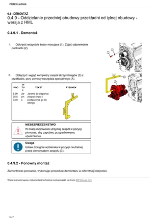 Instrukcja warsztatowa: SDF T5400 PS – sample manual page 1