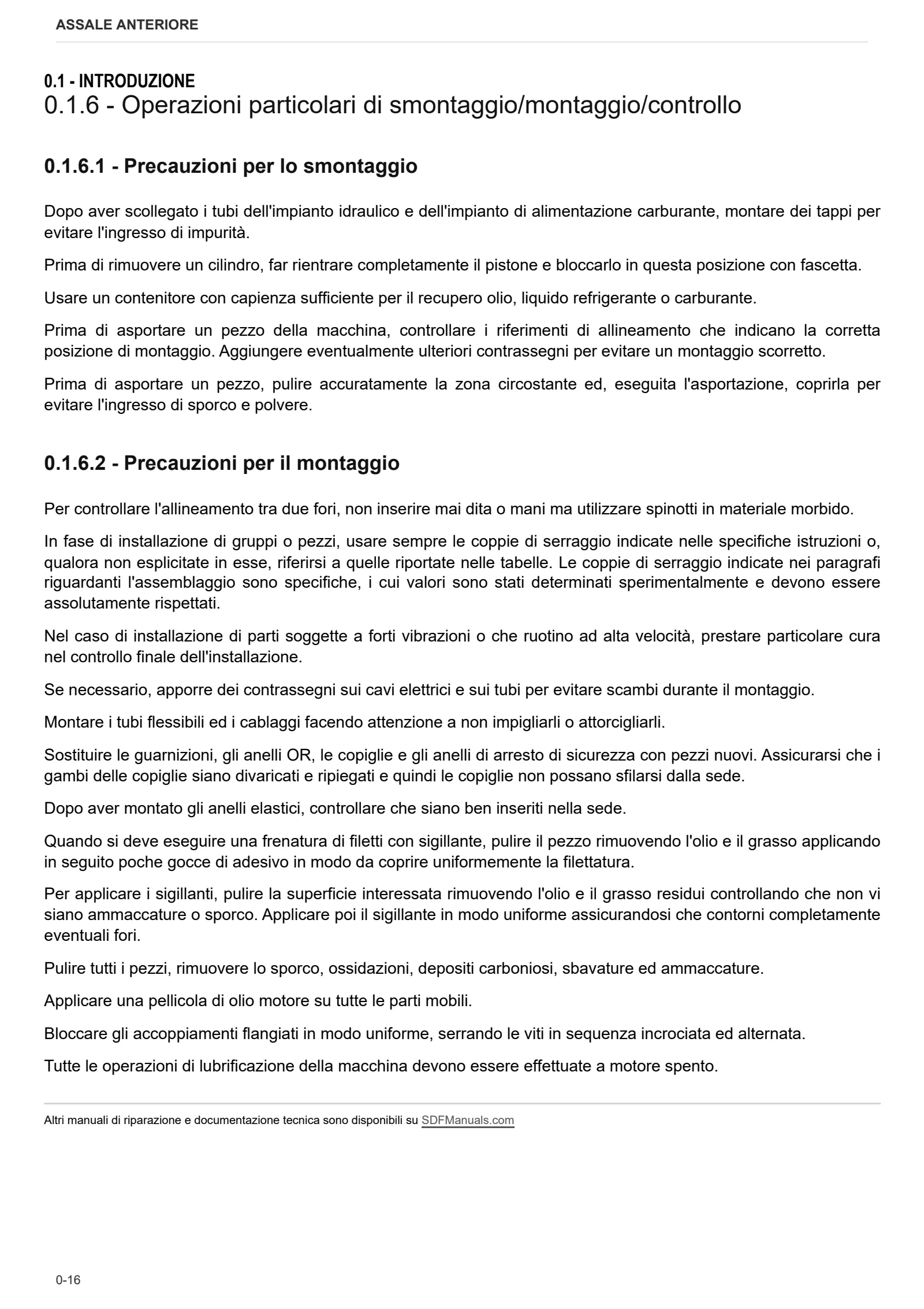 Manuale d'officina: DANA P73 – sample manual page 1